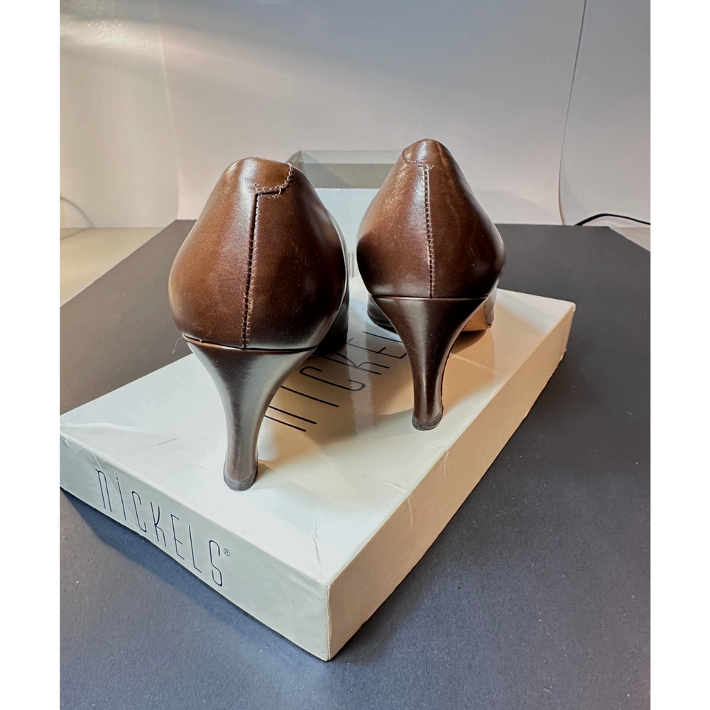 Nickels Carleen Pump 8.5 M Brown Leather Heels | Made in Italy Classic Vintage - Picture 9 of 9